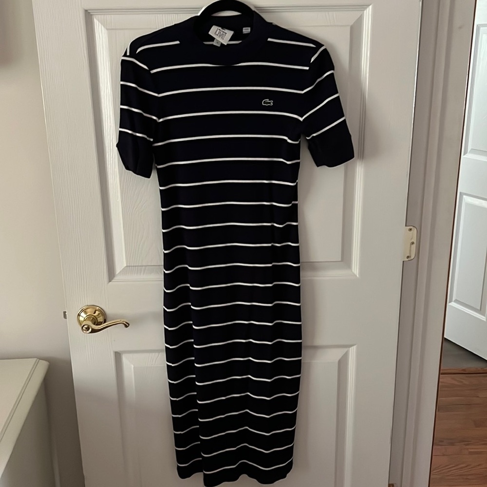 Dark blue, white , black Lacoste bodycon dress size small